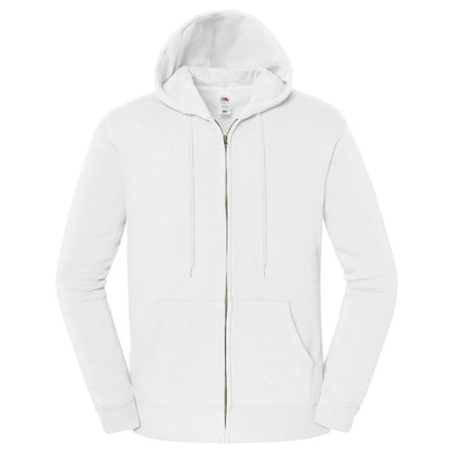 White - Front - Fruit of the Loom Unisex Adult Iconic Premium Full Zip Hoodie