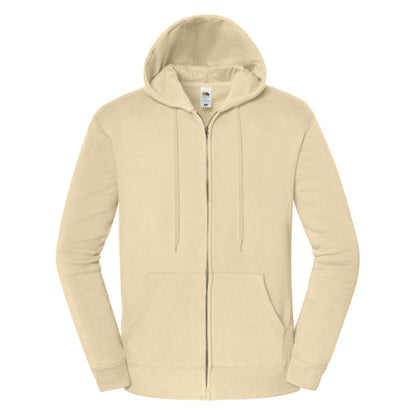 Desert Sand - Front - Fruit of the Loom Unisex Adult Iconic Premium Full Zip Hoodie