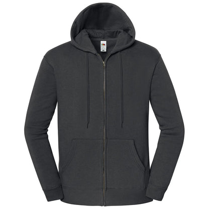 Light Graphite - Front - Fruit of the Loom Unisex Adult Iconic Premium Full Zip Hoodie