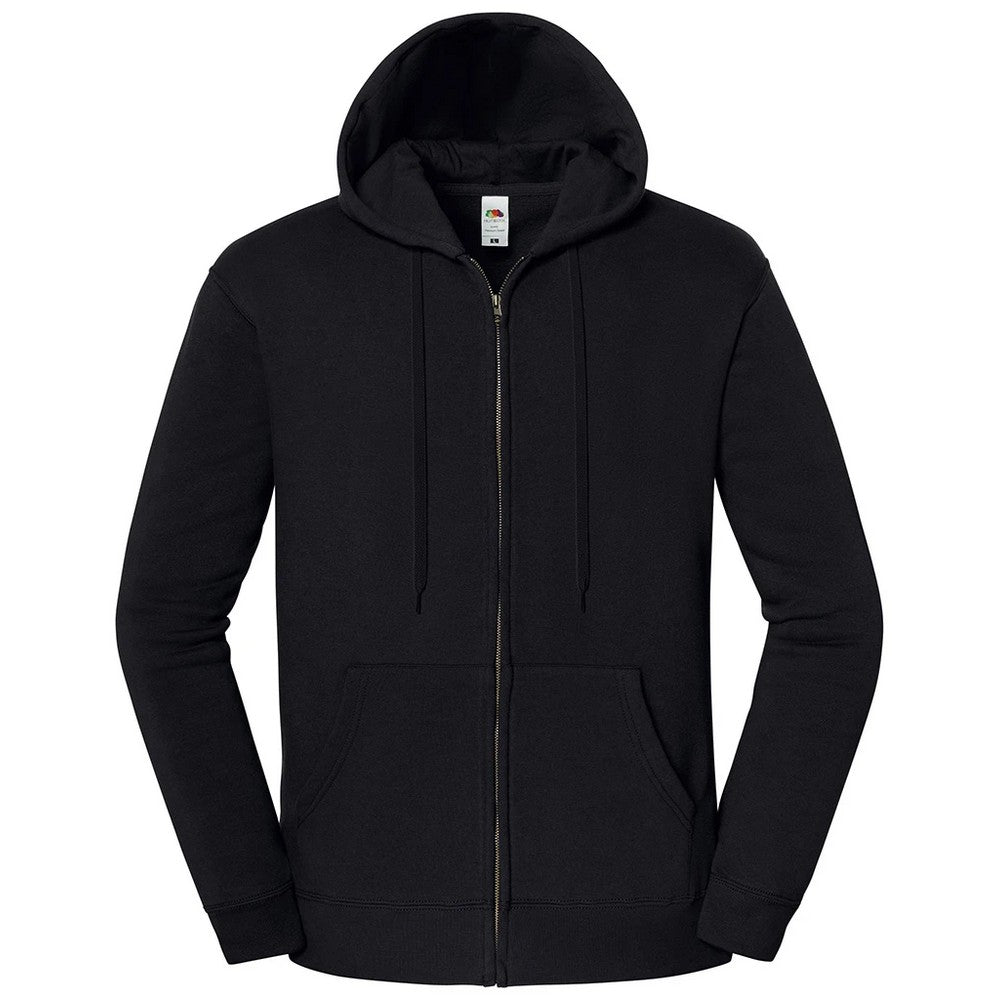 Black - Front - Fruit of the Loom Unisex Adult Iconic Premium Full Zip Hoodie