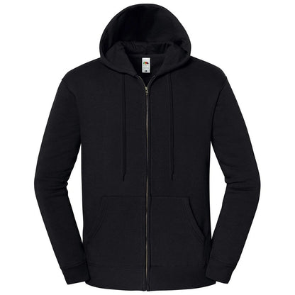 Black - Front - Fruit of the Loom Unisex Adult Iconic Premium Full Zip Hoodie