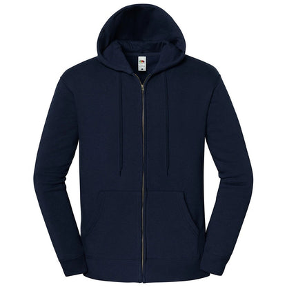 Deep Navy - Front - Fruit of the Loom Unisex Adult Iconic Premium Full Zip Hoodie
