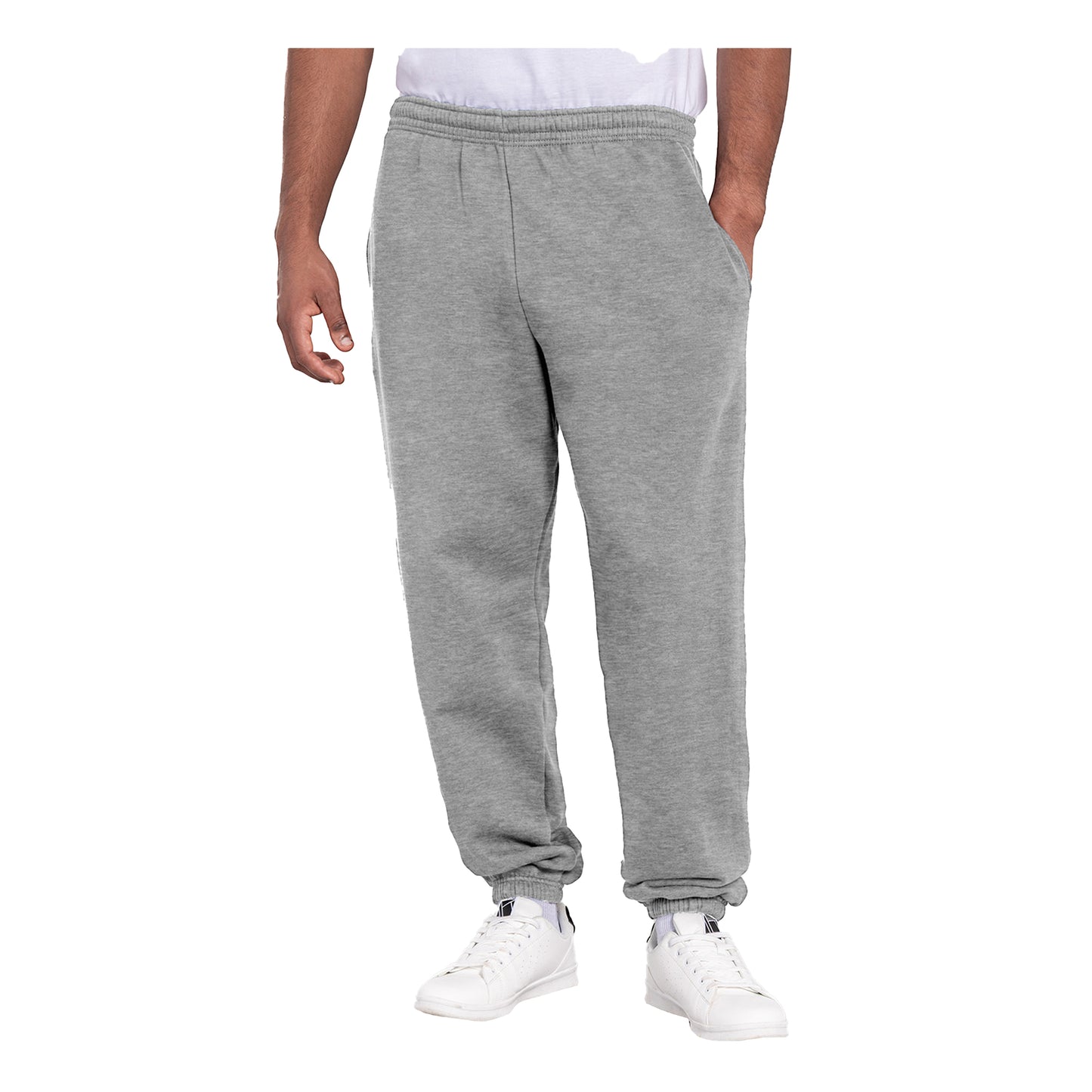 Athletic Heather - Side - Fruit of the Loom Unisex Adult Iconic Premium Elasticated Cuff Jogging Bottoms