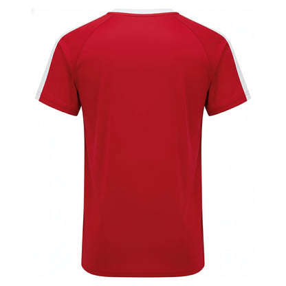 Fire Red-White - Back - TriDri Childrens-Kids Performance Contrast T-Shirt