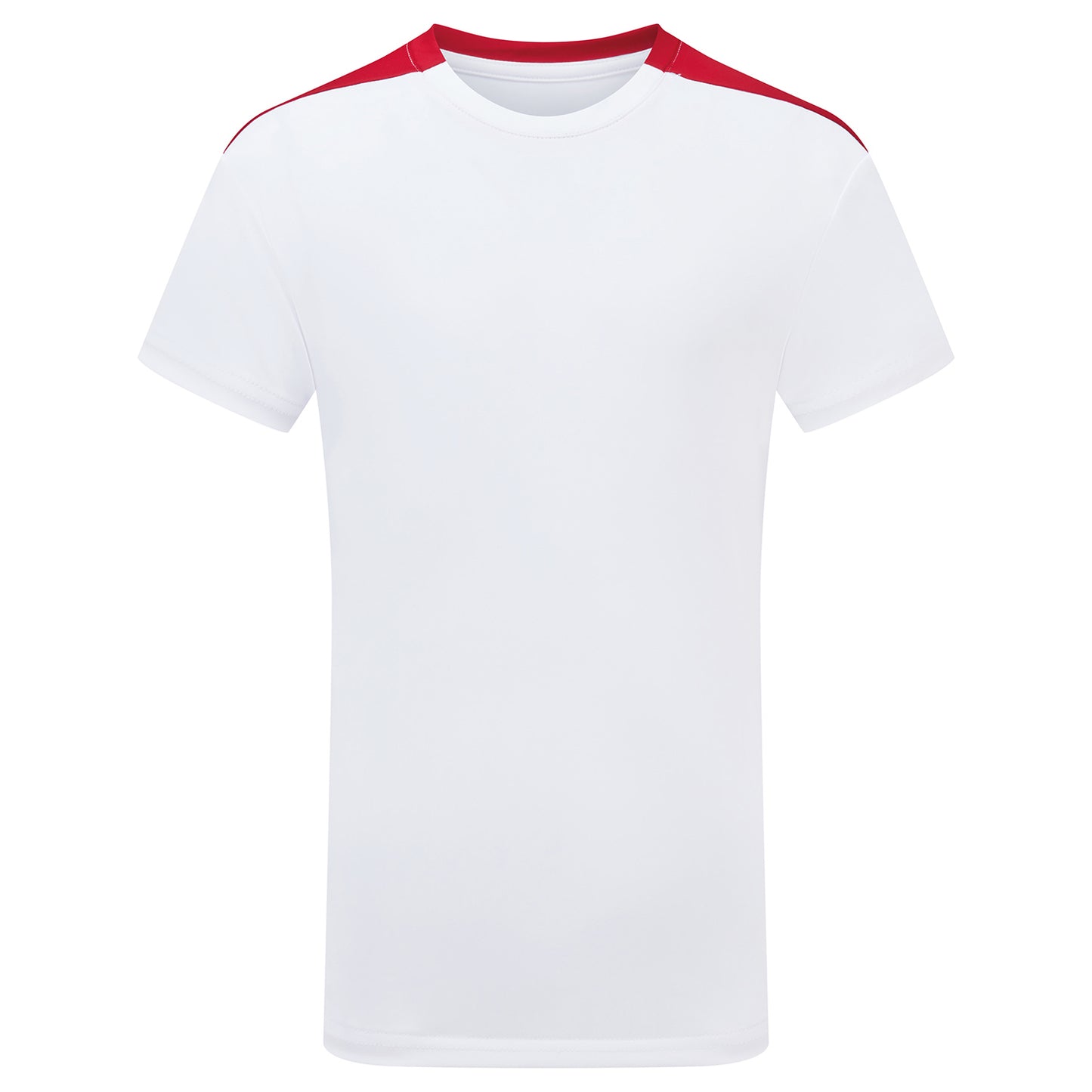 White-Fire Red - Front - TriDri Childrens-Kids Performance Contrast T-Shirt