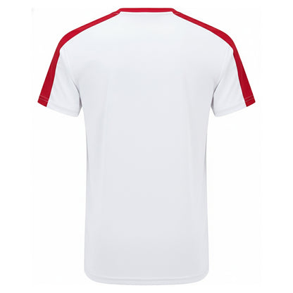 White-Fire Red - Back - TriDri Childrens-Kids Performance Contrast T-Shirt