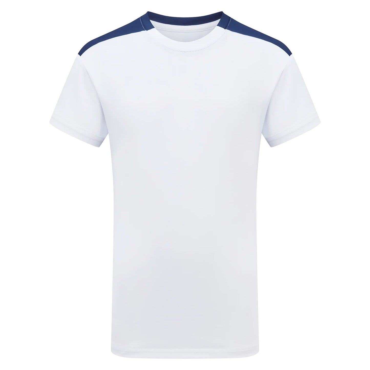 White-Navy - Front - TriDri Childrens-Kids Performance Contrast T-Shirt