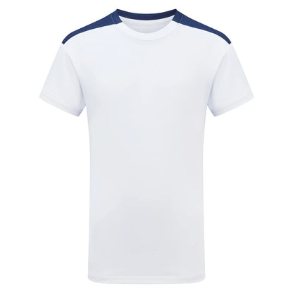 White-Navy - Front - TriDri Childrens-Kids Performance Contrast T-Shirt