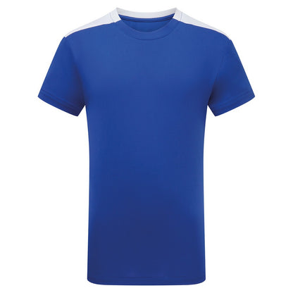 Royal Blue-White - Front - TriDri Childrens-Kids Performance Contrast T-Shirt