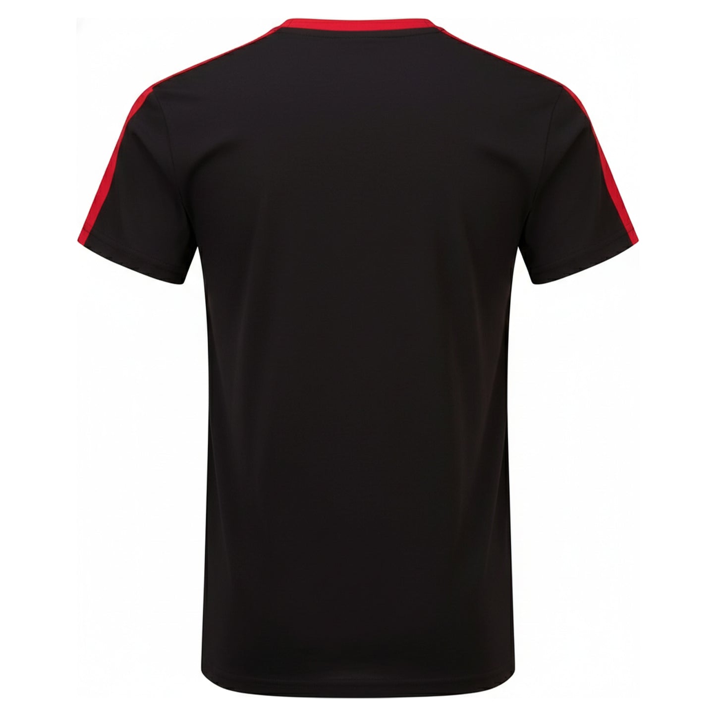 Black-Fire Red - Back - TriDri Childrens-Kids Performance Contrast T-Shirt
