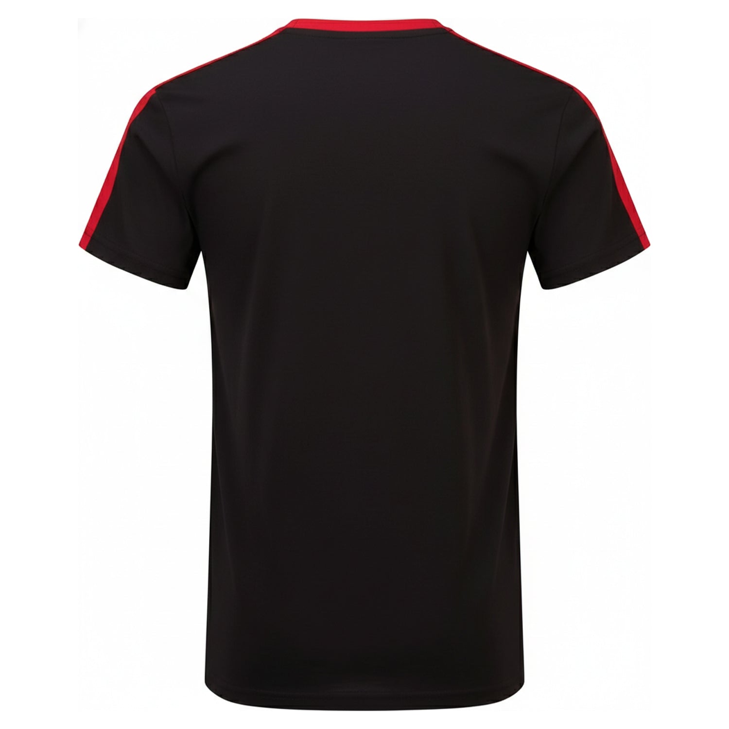 Black-Fire Red - Back - TriDri Childrens-Kids Performance Contrast T-Shirt