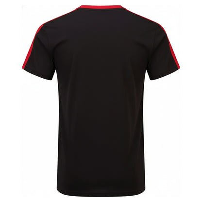 Black-Fire Red - Back - TriDri Childrens-Kids Performance Contrast T-Shirt