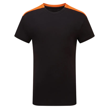 Black-Orange - Front - TriDri Childrens-Kids Performance Contrast T-Shirt