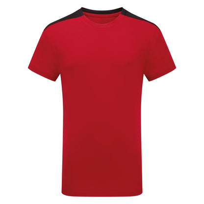 Fire Red-Black - Front - TriDri Childrens-Kids Performance Contrast T-Shirt