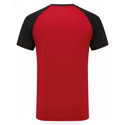Fire Red-Black - Back - TriDri Childrens-Kids Performance Contrast T-Shirt