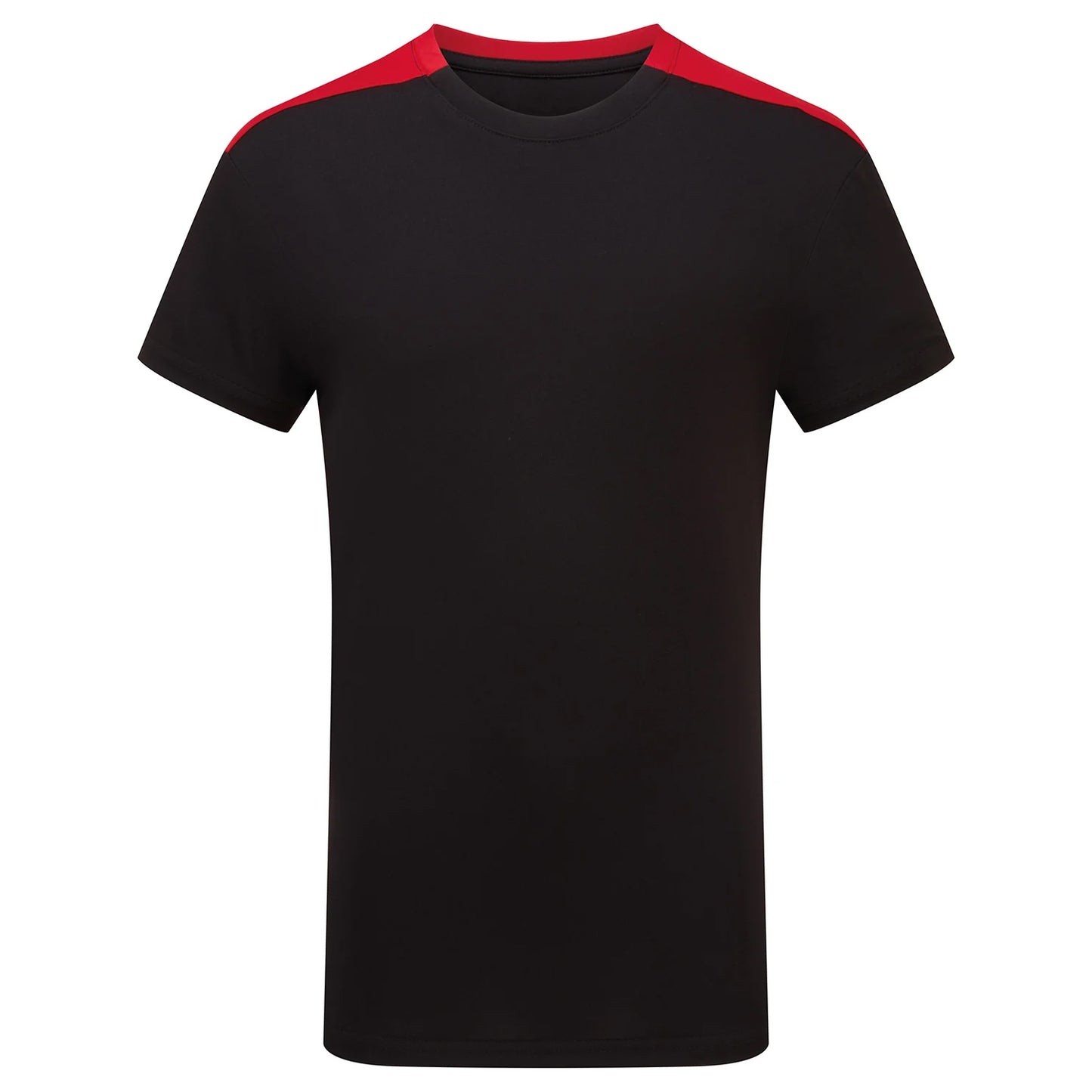 Black-Fire Red - Front - TriDri Childrens-Kids Performance Contrast T-Shirt