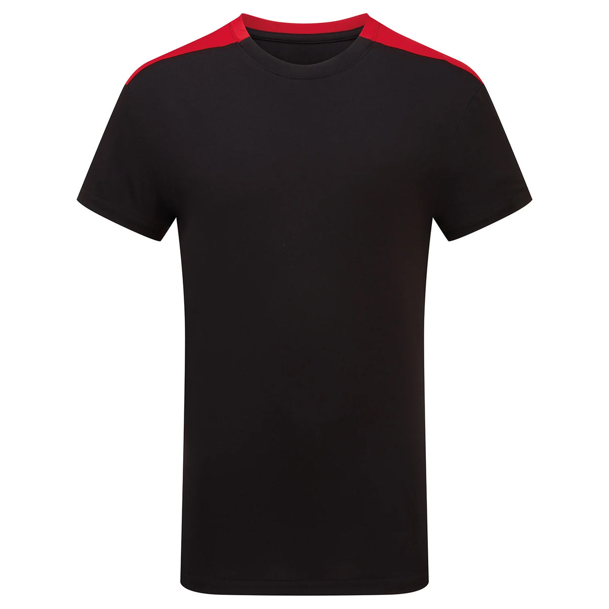 Black-Fire Red - Front - TriDri Childrens-Kids Performance Contrast T-Shirt