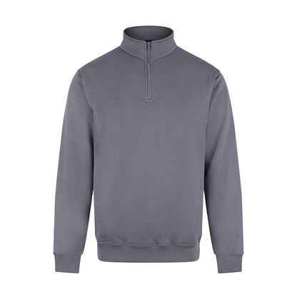 Solid Grey - Front - PRO RTX Mens Quarter Zip Sweatshirt