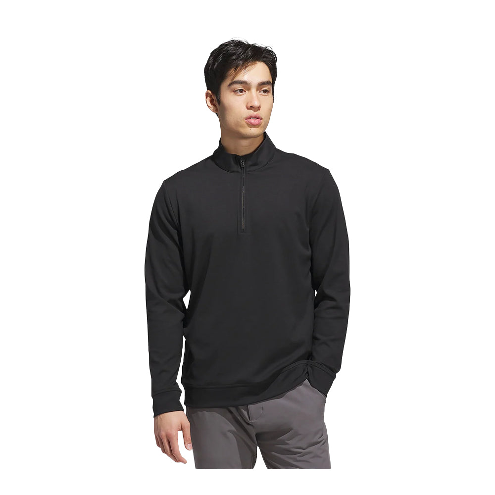 Black - Side - Adidas Mens Ultimate 365 Classic Quarter Zip Sweatshirt
