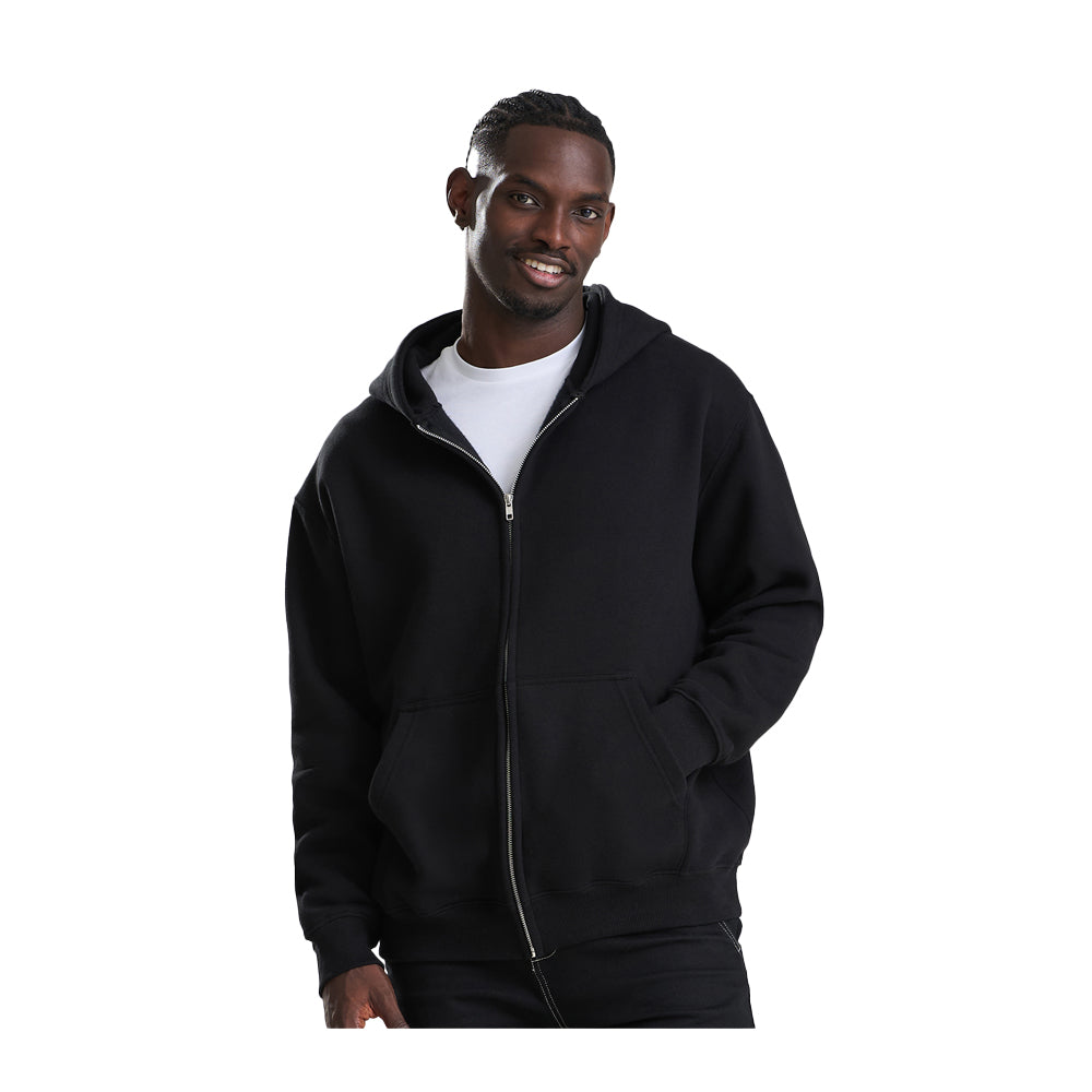 Deep Black - Side - Awdis Mens Vision Heavyweight Full Zip Hoodie