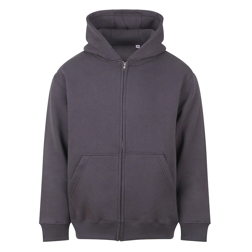 Solid Charcoal - Front - Awdis Mens Vision Heavyweight Full Zip Hoodie
