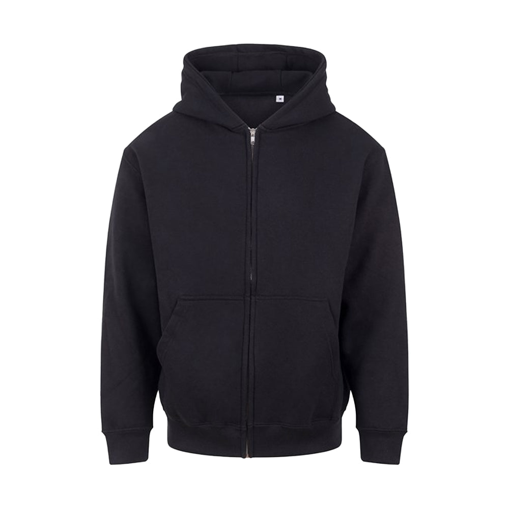 Deep Black - Front - Awdis Mens Vision Heavyweight Full Zip Hoodie