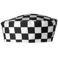 Black-White Check - Front - Premier Unisex Chefs Skull Cap