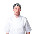 Black-White Check - Front - Premier Unisex Chefs Skull Cap