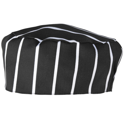Black-White Stripe - Front - Premier Unisex Chefs Skull Cap