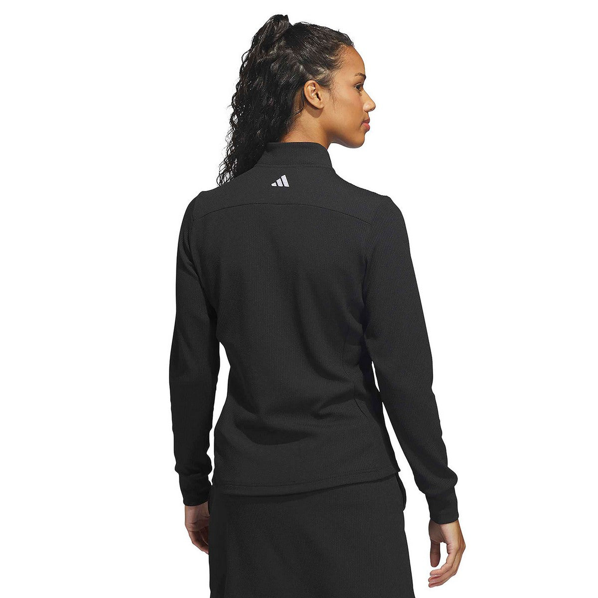 Black - Back - Adidas Womens-Ladies Performance Textured Full Zip Jacket