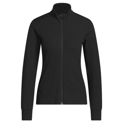 Black - Front - Adidas Womens-Ladies Performance Textured Full Zip Jacket