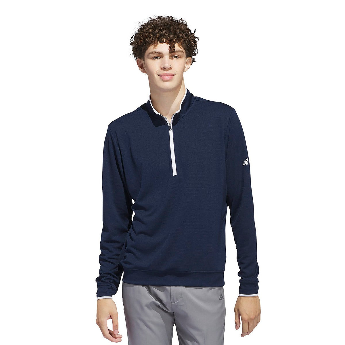 Collegiate Navy - Back - Adidas Mens Quarter Zip Sweatshirt