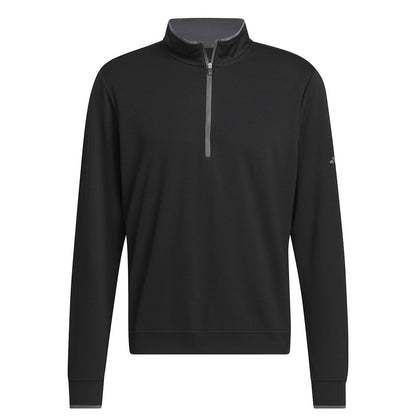 Black - Front - Adidas Mens Quarter Zip Sweatshirt