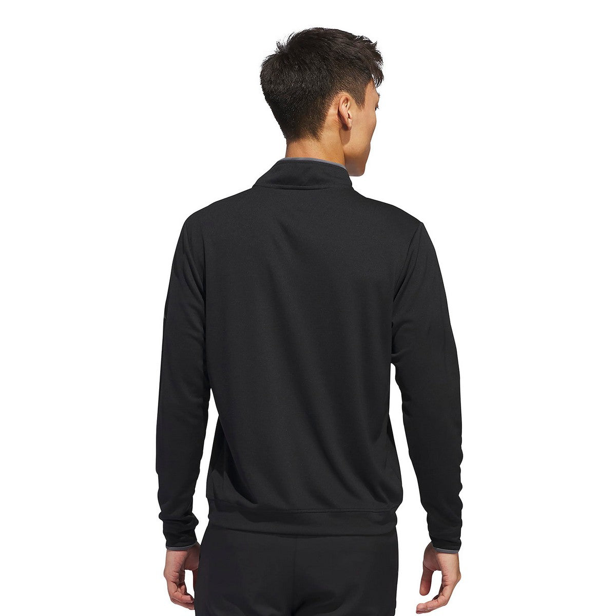 Black - Back - Adidas Mens Quarter Zip Sweatshirt