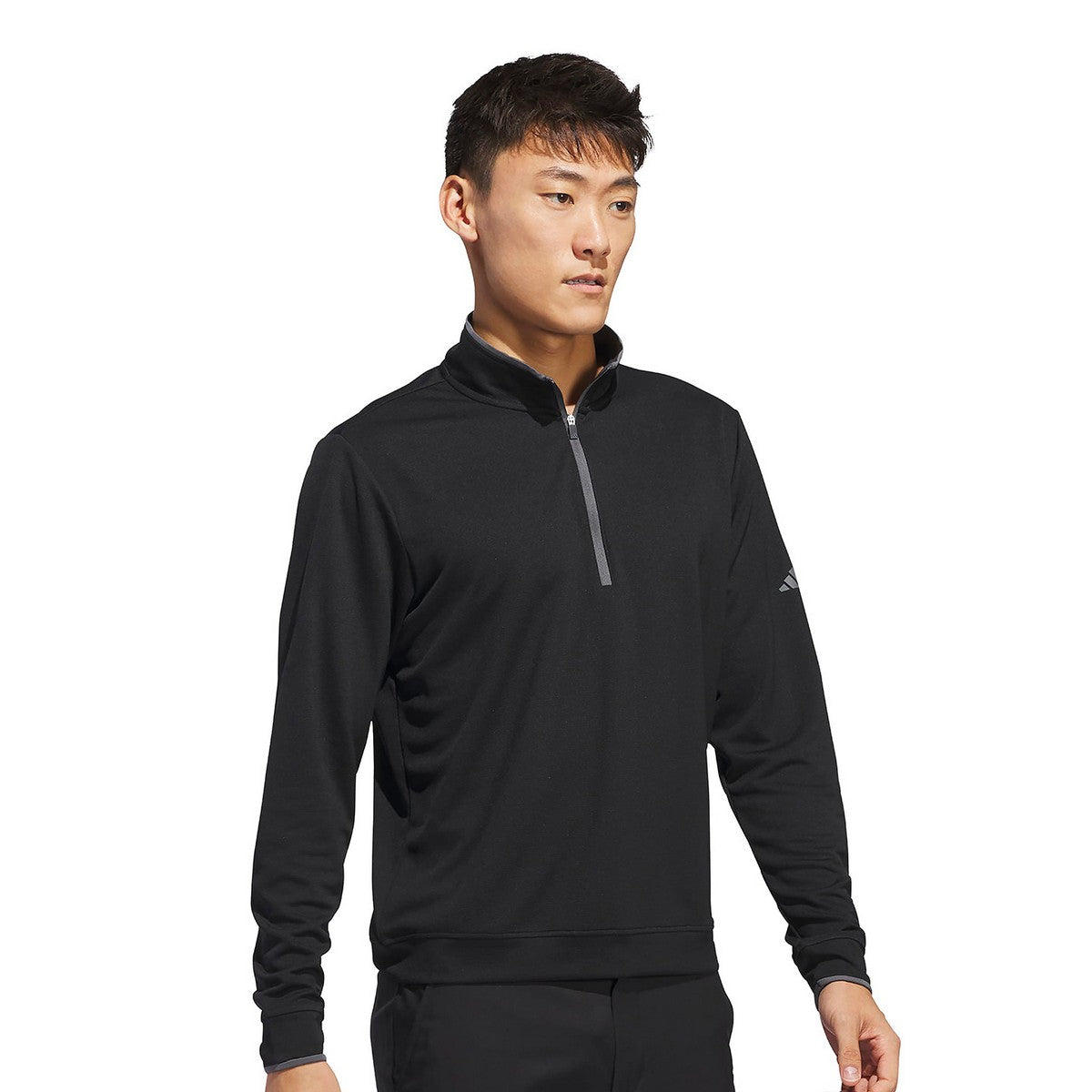Black - Side - Adidas Mens Quarter Zip Sweatshirt