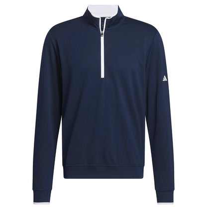 Collegiate Navy - Front - Adidas Mens Quarter Zip Sweatshirt