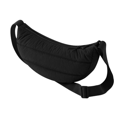 Black - Back - Bagbase Quilted Crossbody Bag