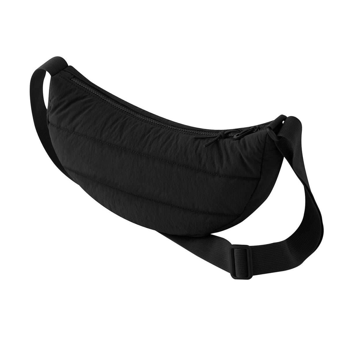 Black - Back - Bagbase Quilted Crossbody Bag
