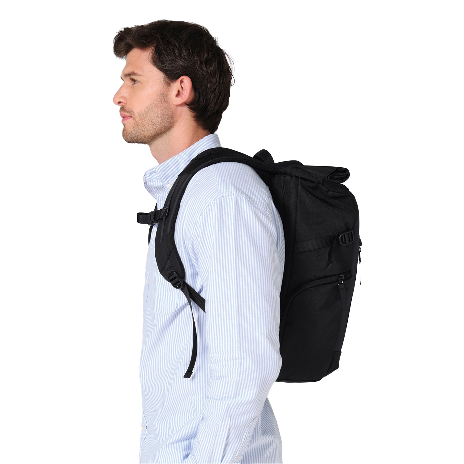 Black - Back - Quadra Zurich Roll Top Backpack