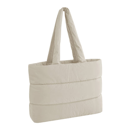 Natural Stone - Front - Bagbase Quilted Tote Bag