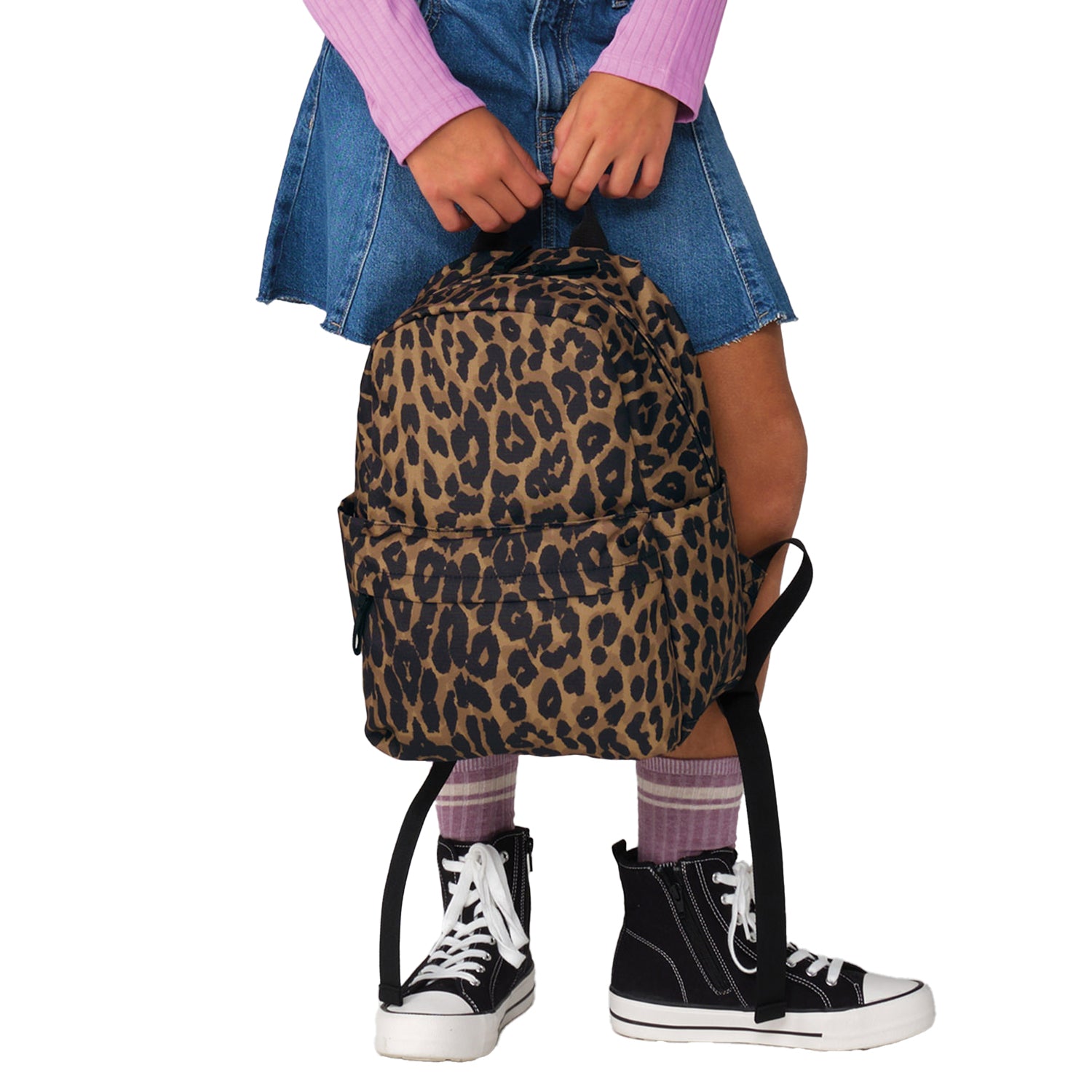 Leopard - Side - Bagbase Leopard Print Mini Backpack