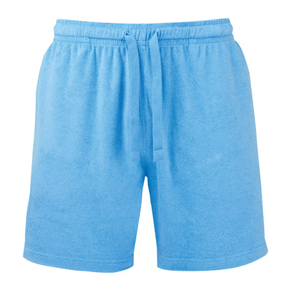 Sea Blue - Front - Wombat Mens Terrycloth Shorts