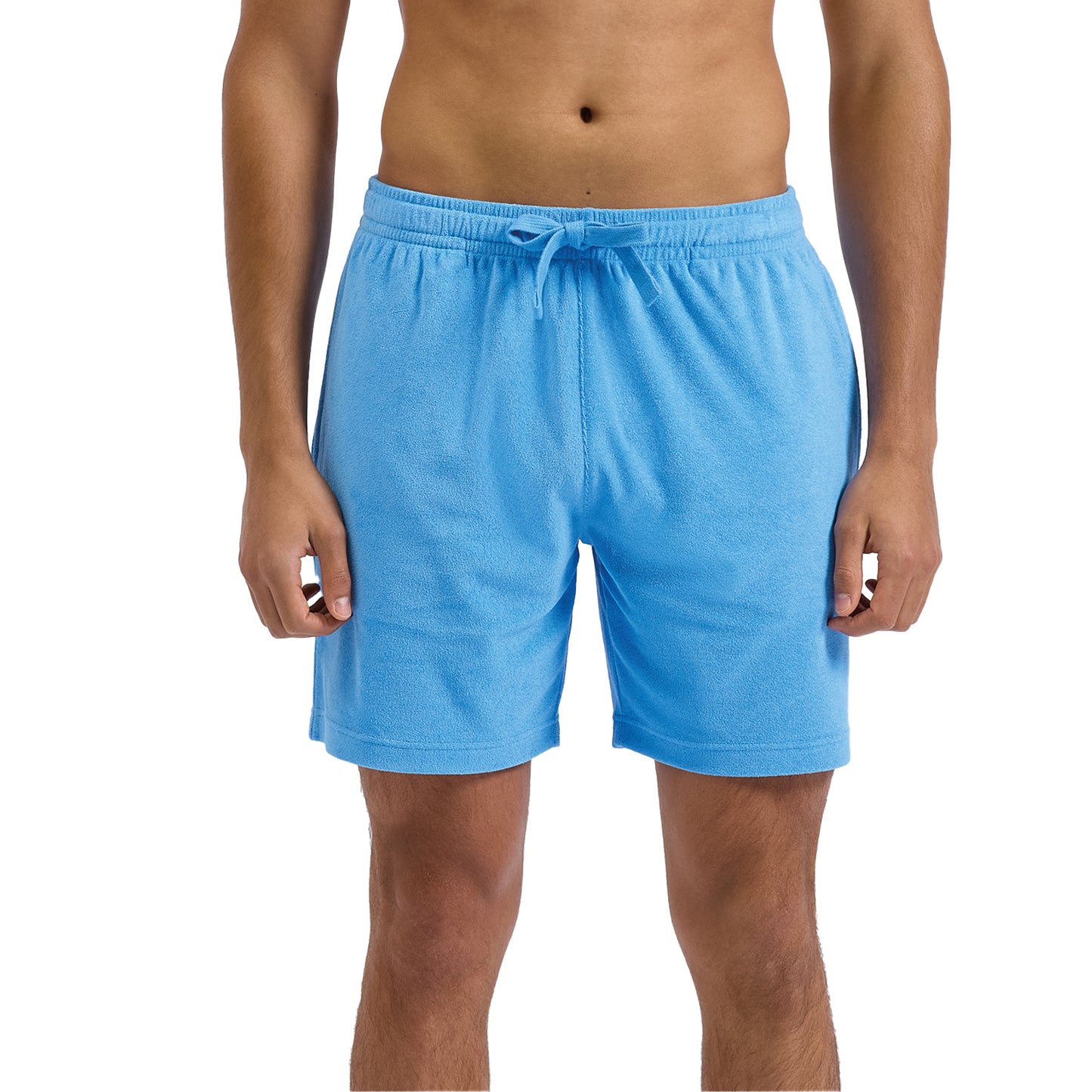 Sea Blue - Side - Wombat Mens Terrycloth Shorts