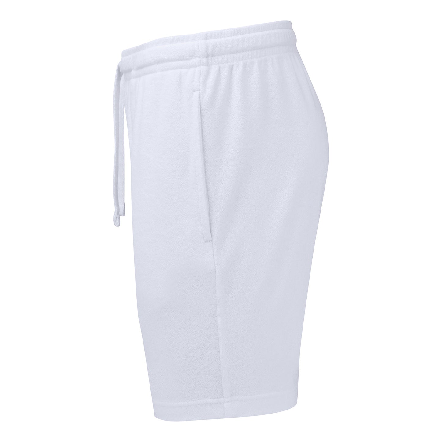 White - Side - Wombat Mens Terrycloth Shorts