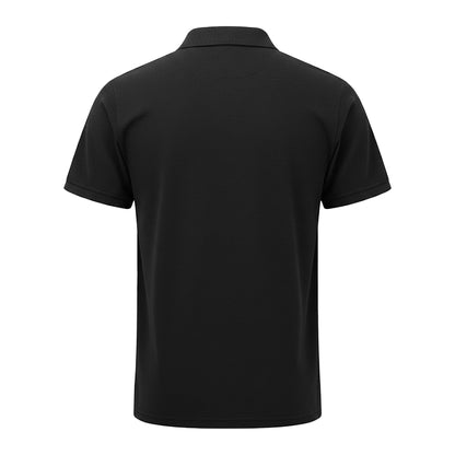 Black - Back - Wombat Mens Terrycloth Polo Shirt
