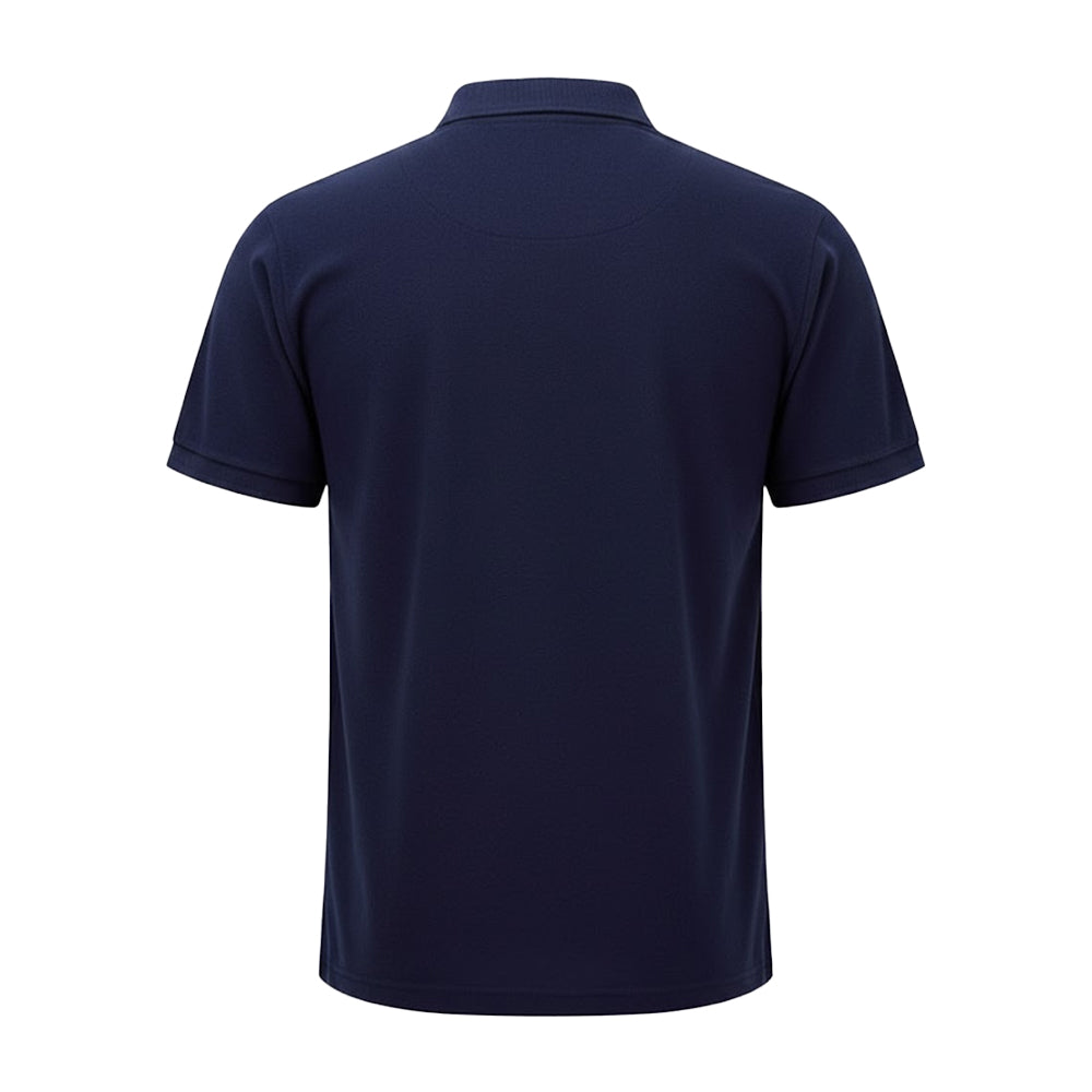 Navy - Back - Wombat Mens Terrycloth Polo Shirt