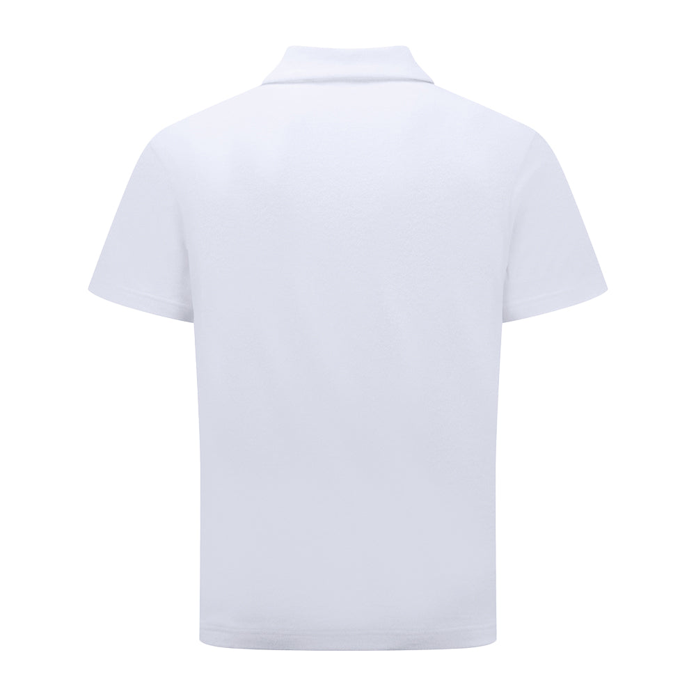 White - Back - Wombat Mens Terrycloth Polo Shirt