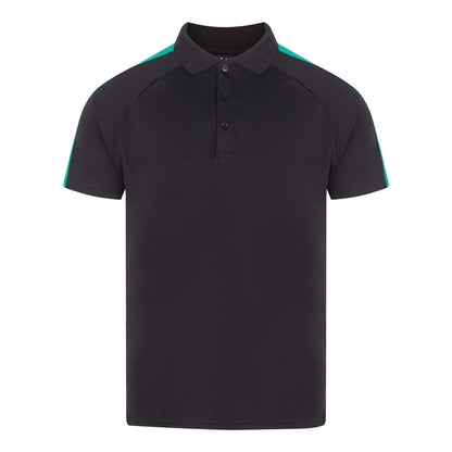 Black-Emerald - Front - Finden & Hales Unisex Adult Team Polo Shirt