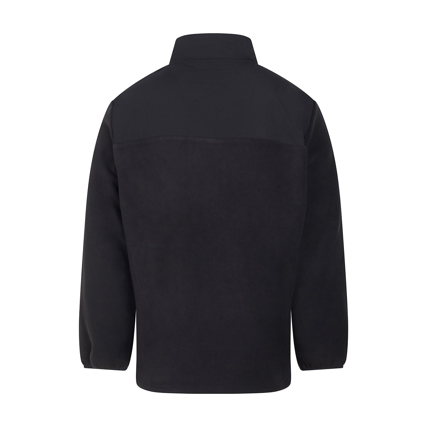 Black - Back - Front Row Mens Microfleece Half Zip Fleece Top