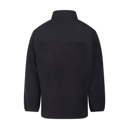 Black - Back - Front Row Mens Microfleece Half Zip Fleece Top